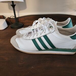 Adidas Classic White and Dark Green Sneakers